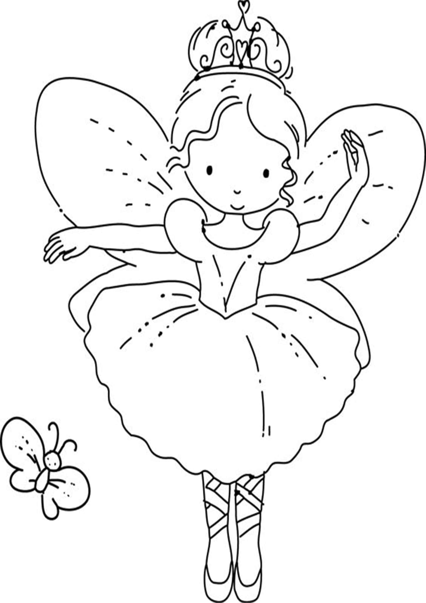 Free easy to print ballerina coloring pages