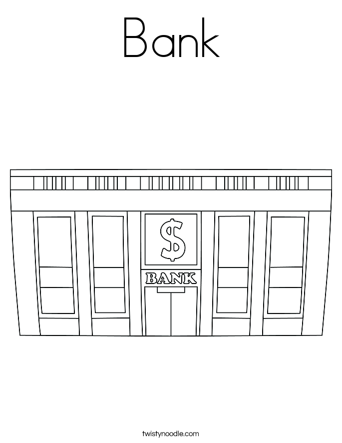 Bank coloring page coloring pages pictures to paint color