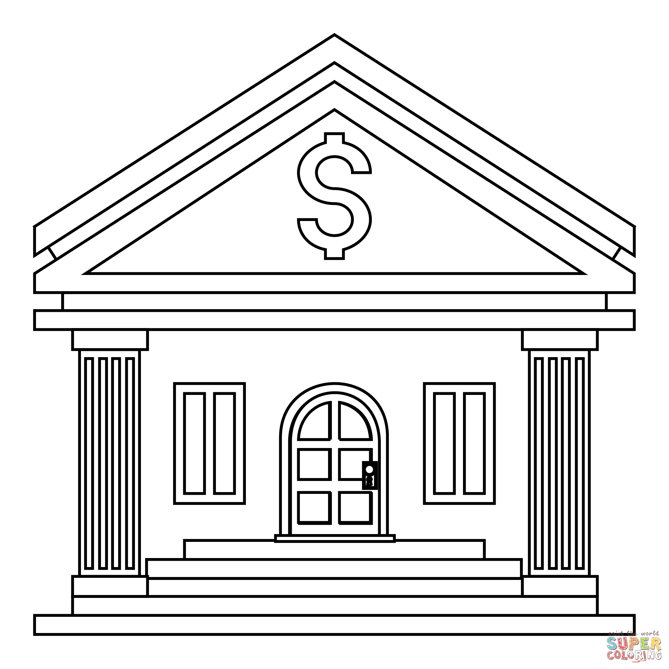 Bank coloring page free printable coloring pages