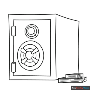 Bank vault coloring page easy drawing guides