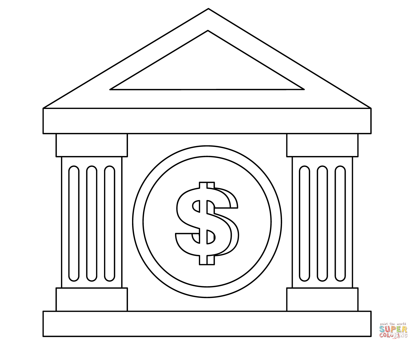 Bank coloring page free printable coloring pages