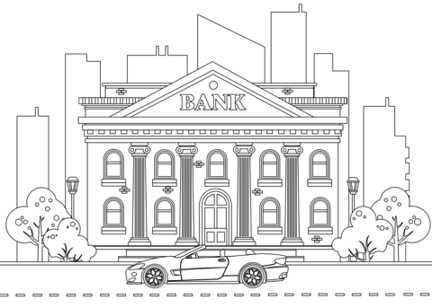 Bank coloring page free printable coloring pages