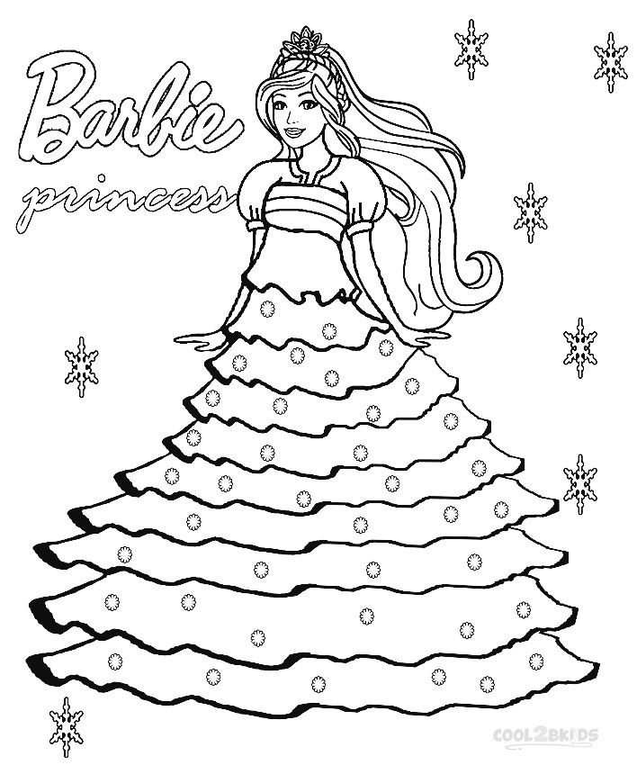 Printable barbie princess coloring pages for kids coolbkids barbie coloring pages elsa coloring pages princess coloring pages