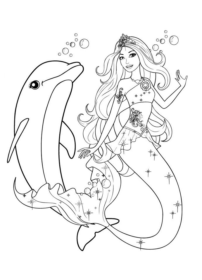 Barbie mermaid coloring pages