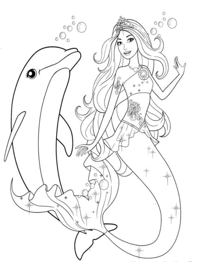 Download barbie mermaid coloring pages