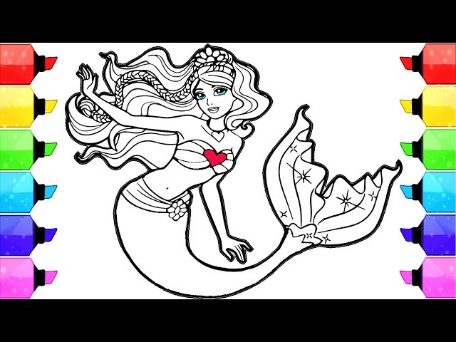 Barbie coloring pages mermaid how to draw and color barbie sereia mermaid coloring book pages