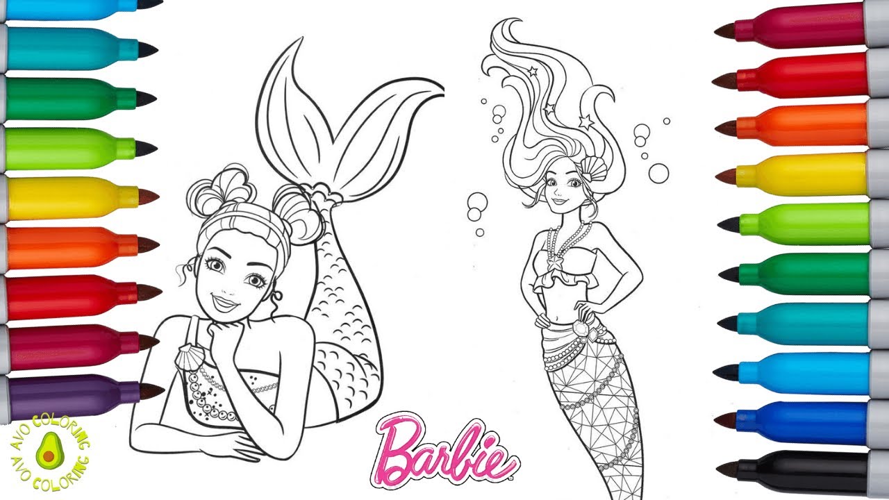 Barbie mermaid coloring pages barbie coloring book page