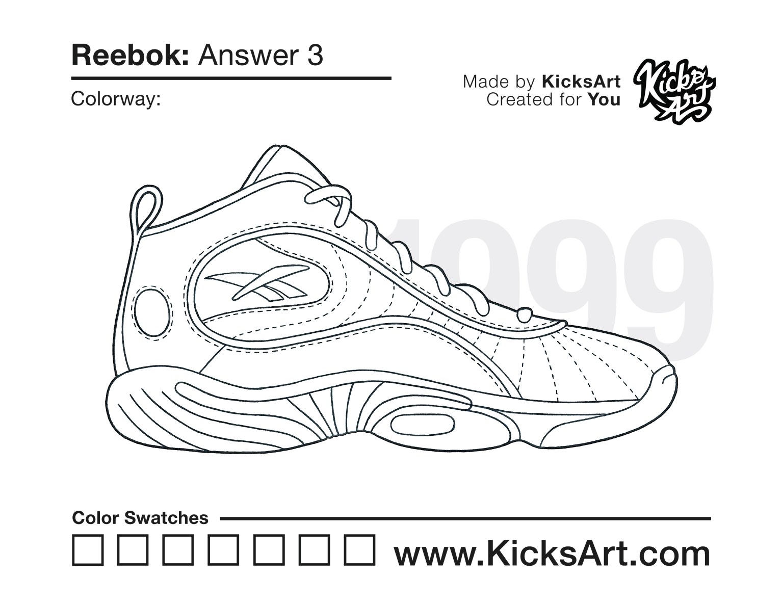 Reebok answer sneaker coloring pages