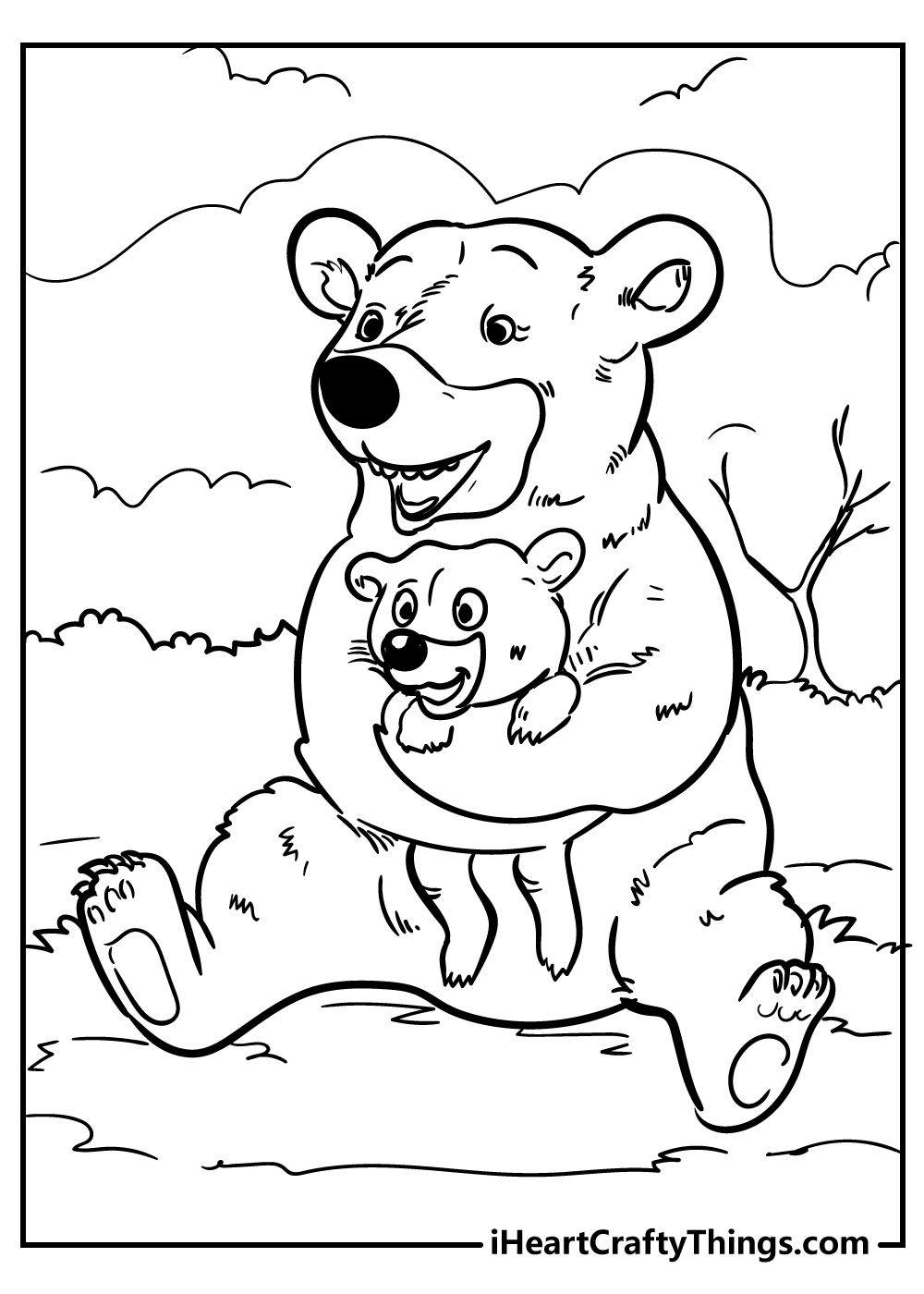 Bear coloring pages free printables