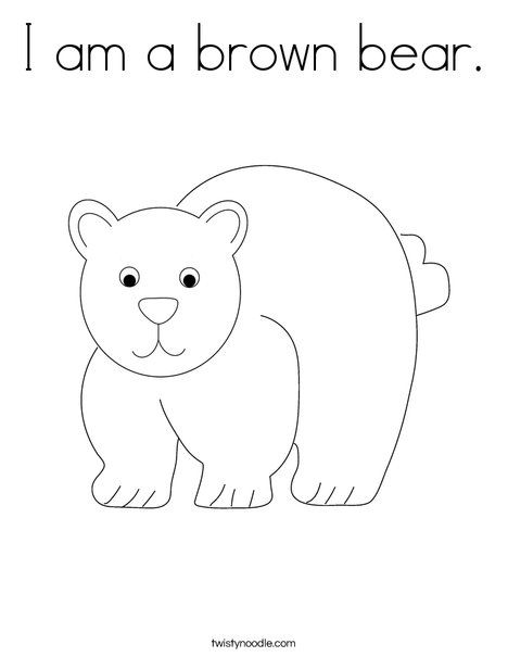 I am a brown bear coloring page