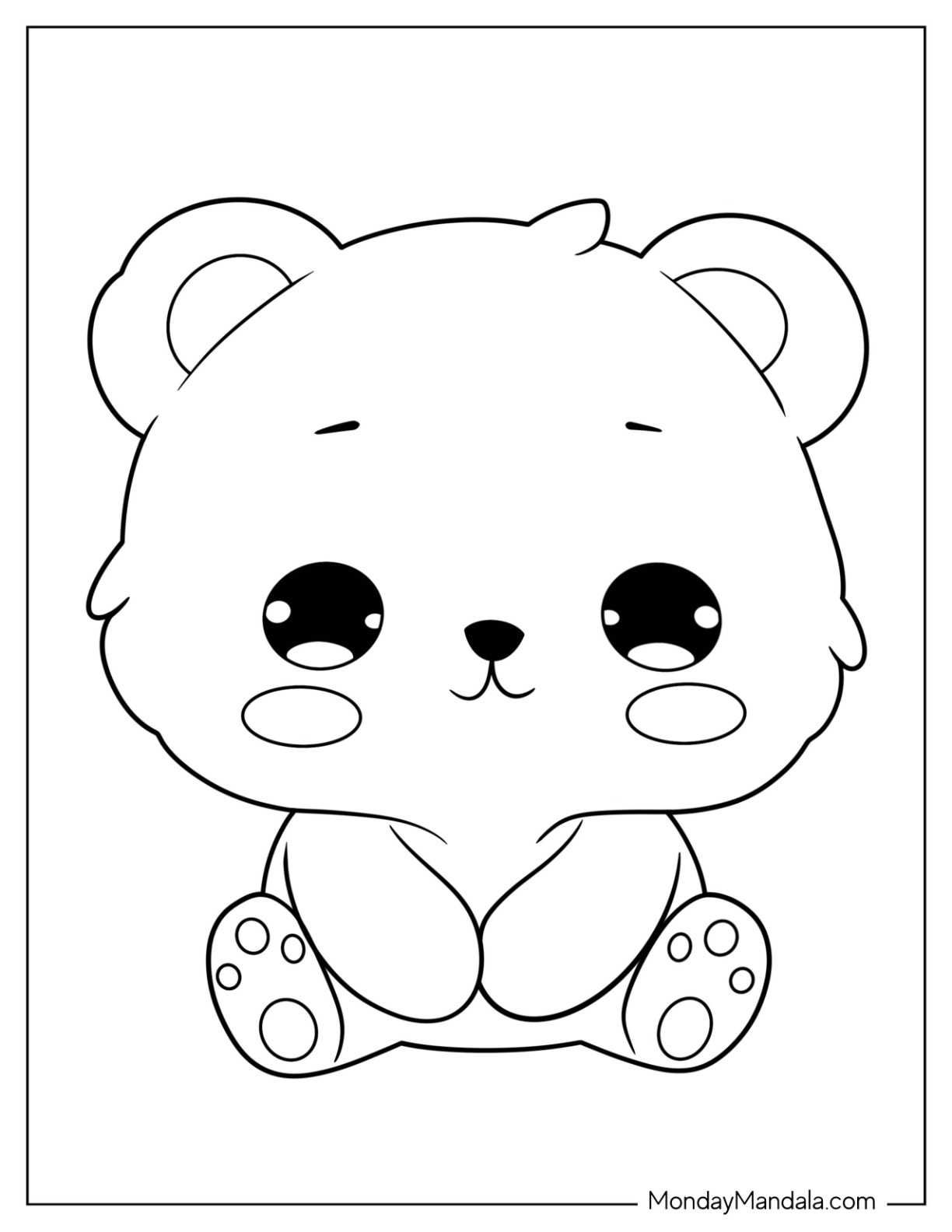 Bear coloring pages free pdf printables