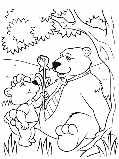 Daddy bear coloring page