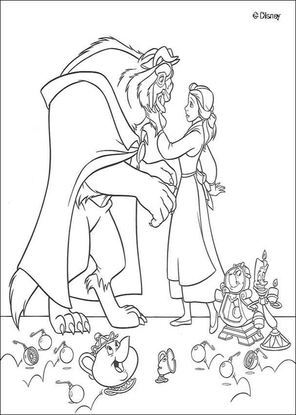 Beauty and the beast coloring pages