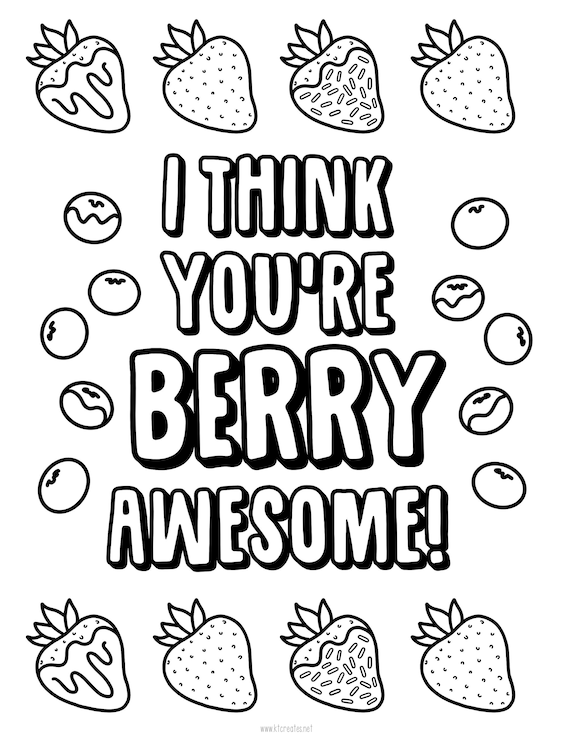 Valentines day berries coloring page berries berries coloring page