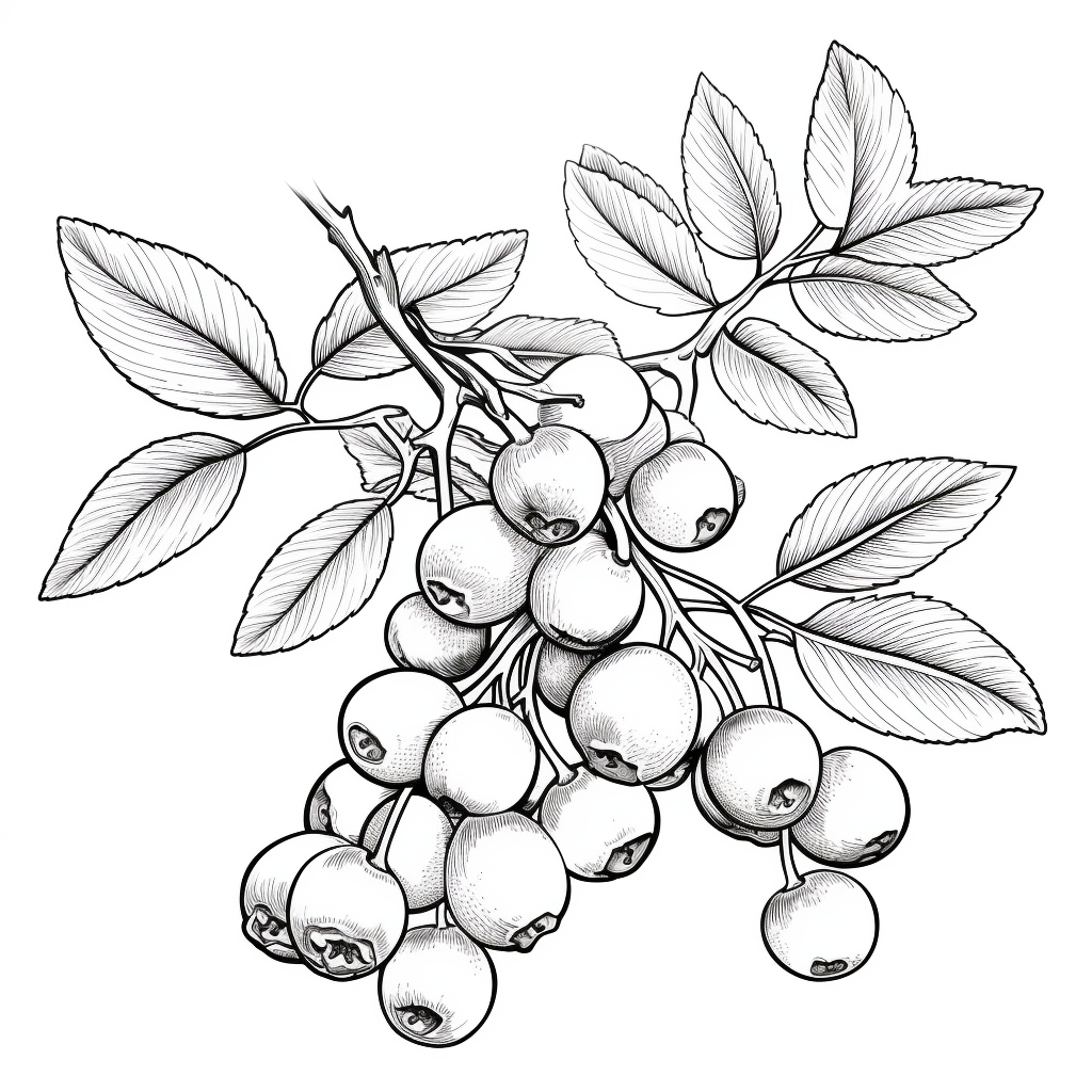Blueberries coloring pages