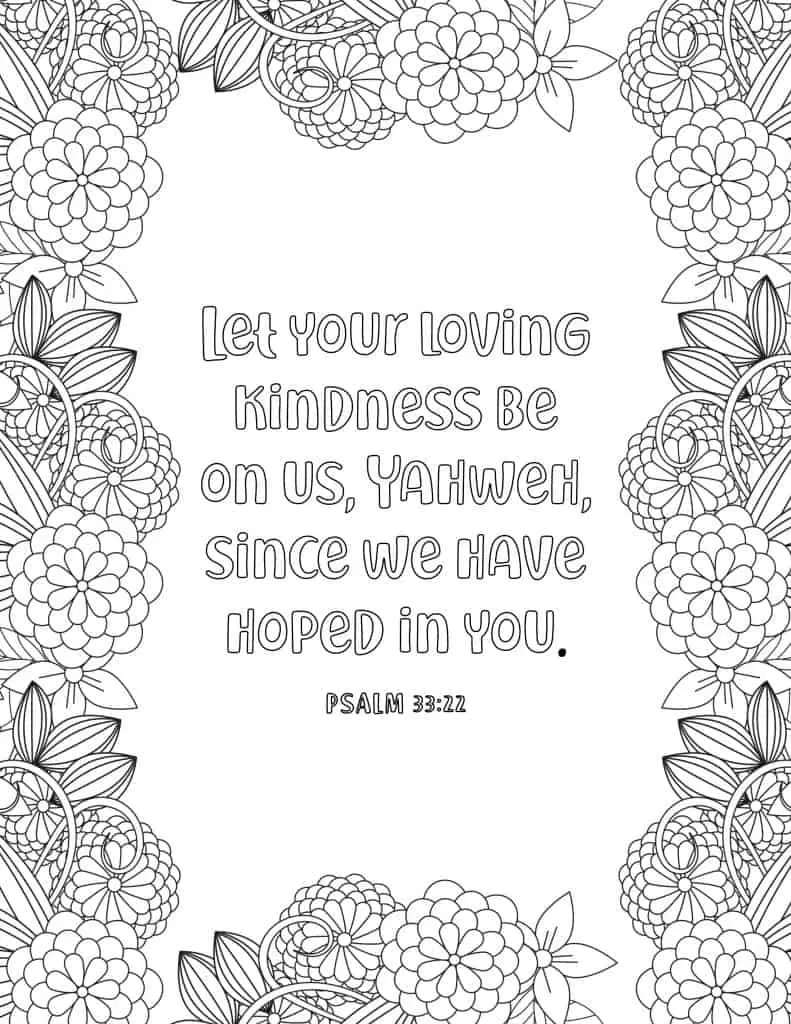 Printable bible verse coloring pages on hope