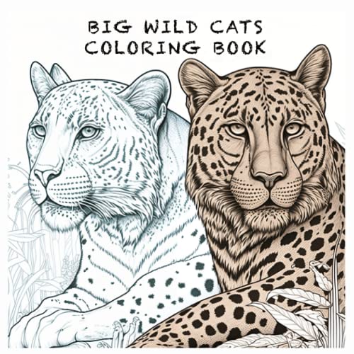 Big and wild cats coloring book lions tigers leopards and more by magical wonders publisher