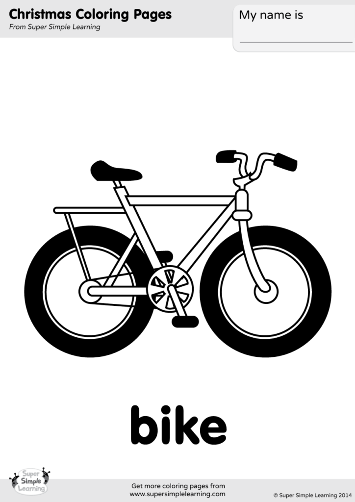 Bike coloring page