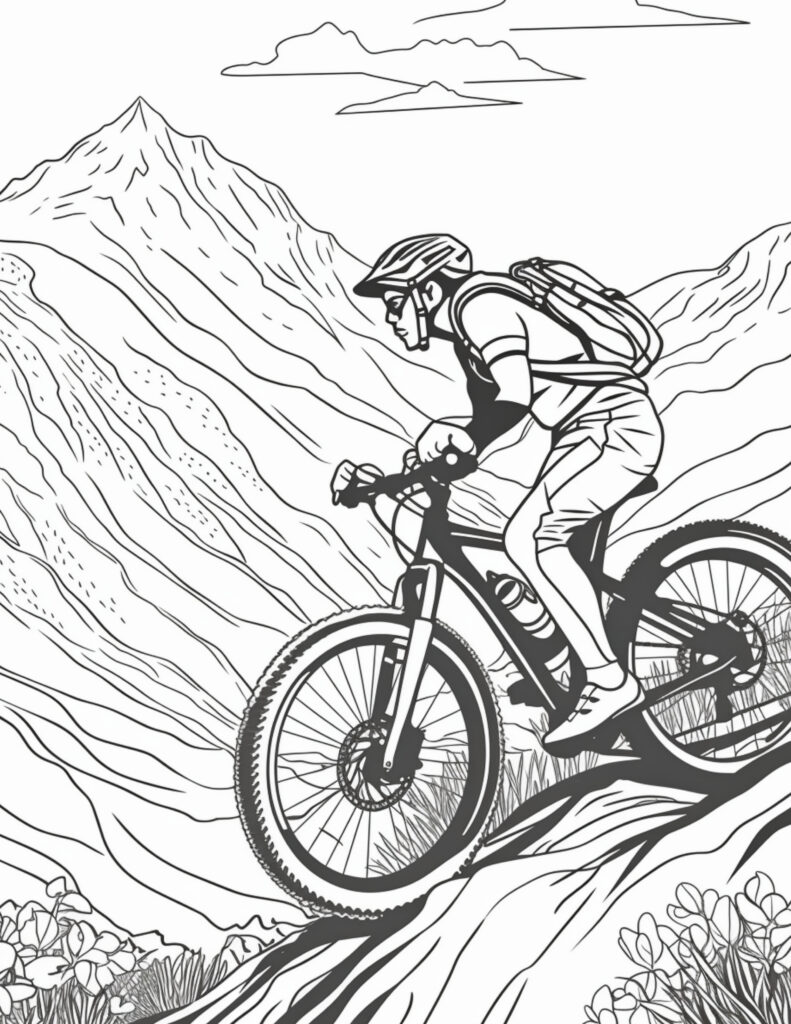 Mountain bike coloring pages