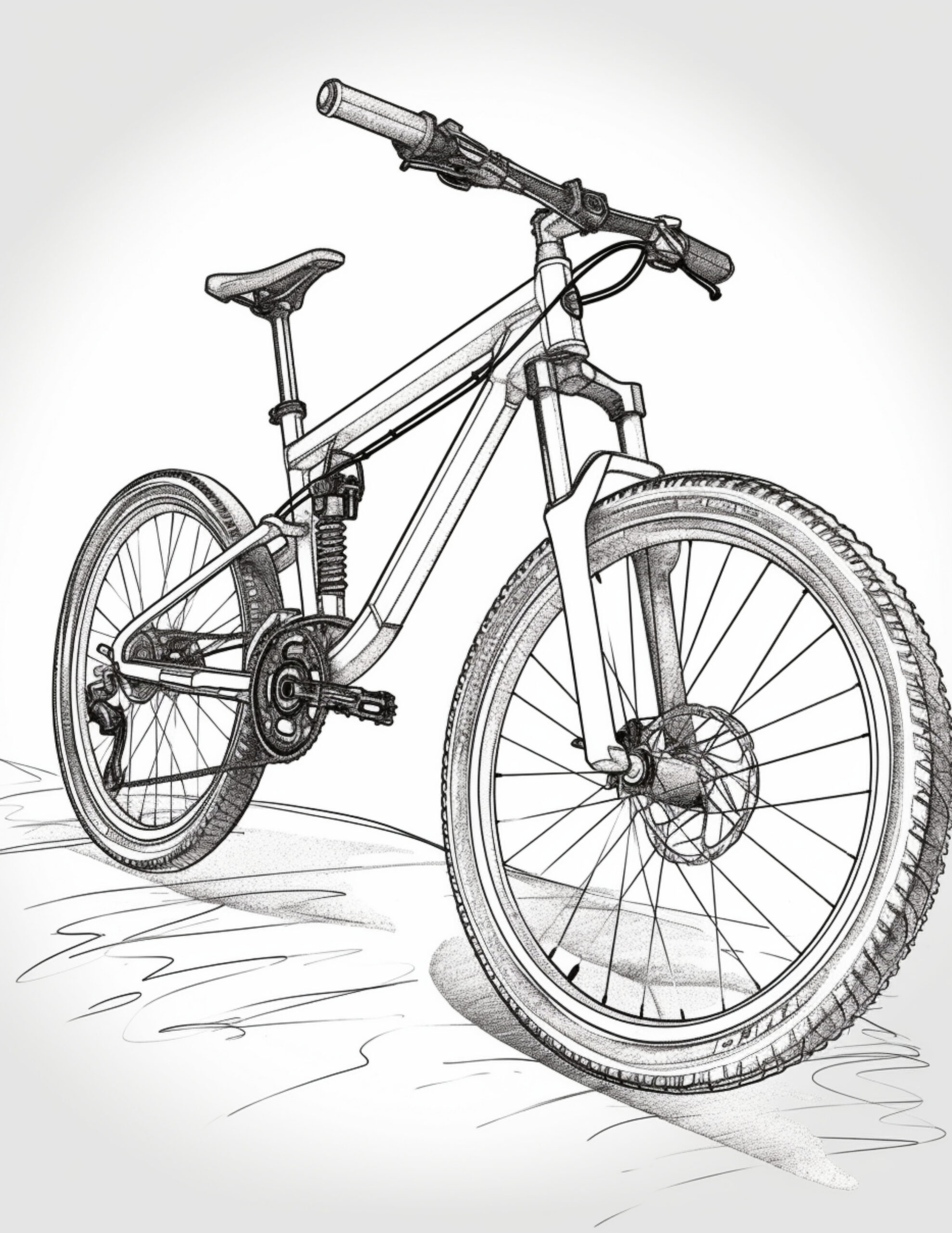 Mountain bike coloring pages