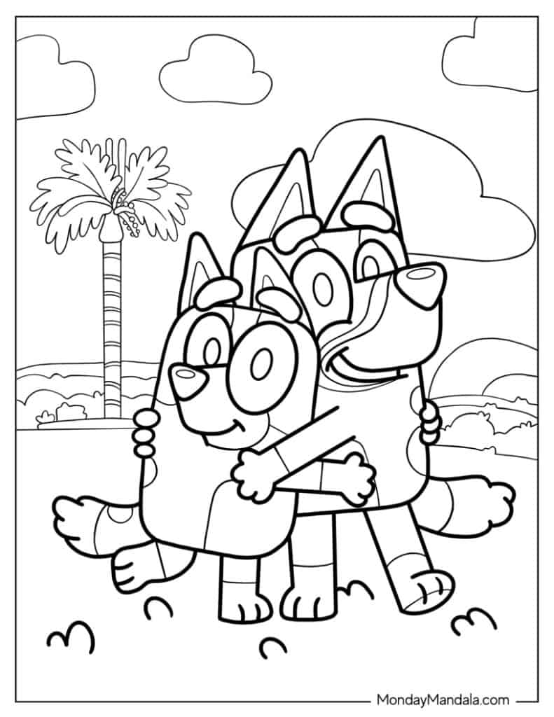 Bluey coloring pages free pdf printables