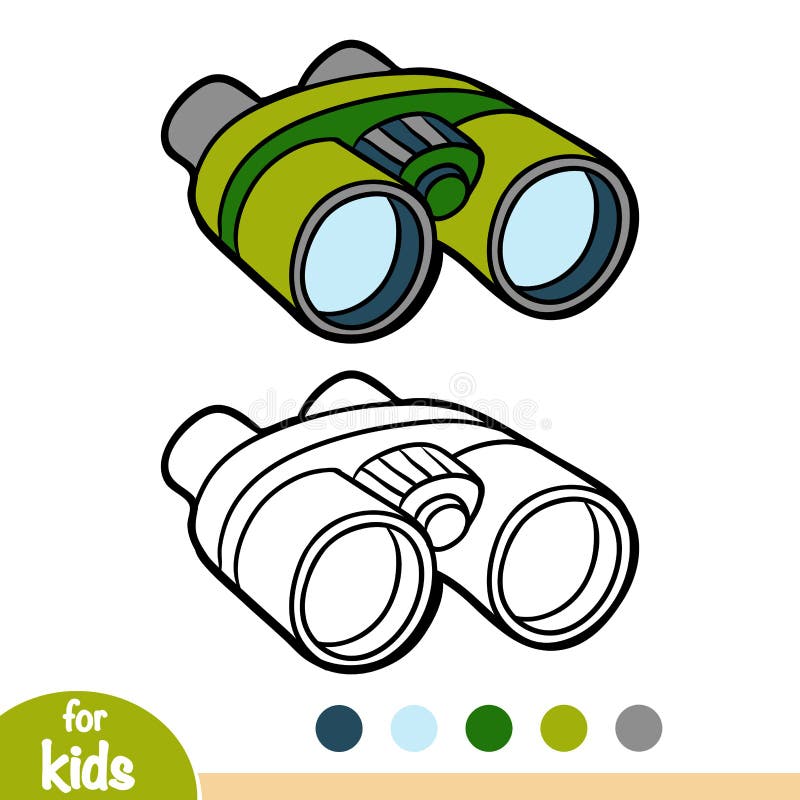 Coloring book binoculars stock vector illustration of navigation