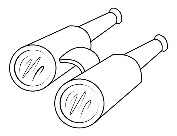 Printable binoculars coloring page