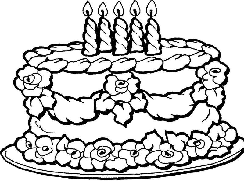 Birthday cake coloring pages pdf to print