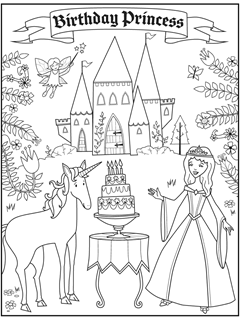 Birthdays parties free coloring pages