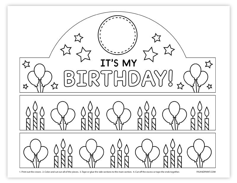 Free printable birthday crown