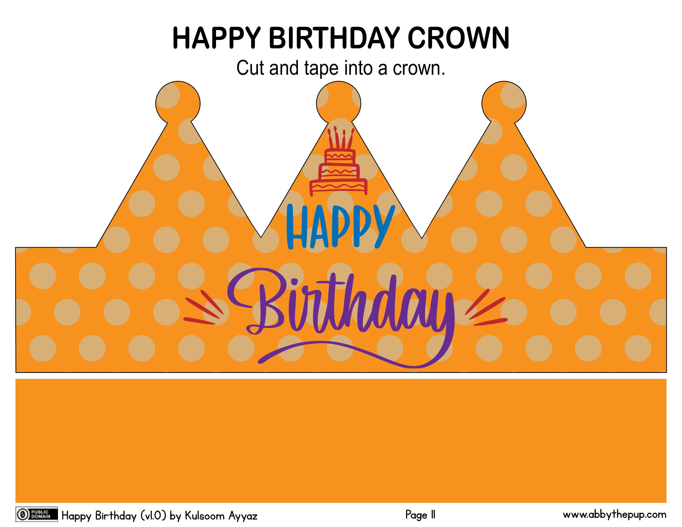 Happy birthday crown free printable papercraft templates