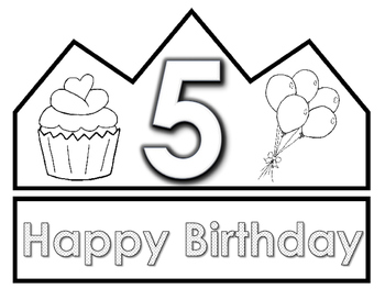 Color your own birthday crown by kinder in kinder tpt