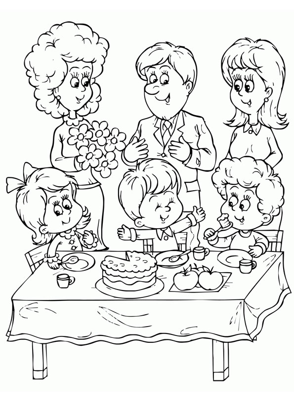 Coloring pages birthday party coloring page