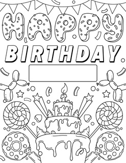 Birthdays parties free coloring pages