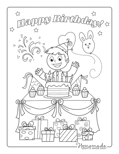 Free happy birthday coloring pages for kids