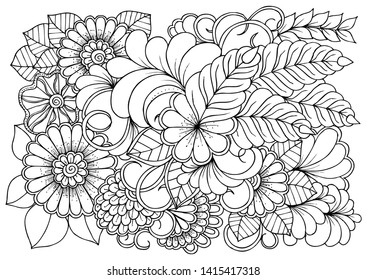 Coloring page black white colouring book stock vector royalty free