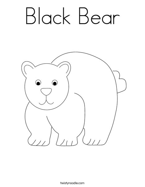 Black bear coloring page