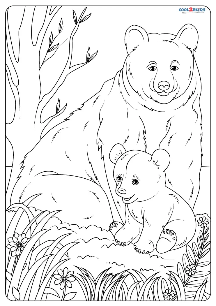 Free printable american black bear coloring pages for kids