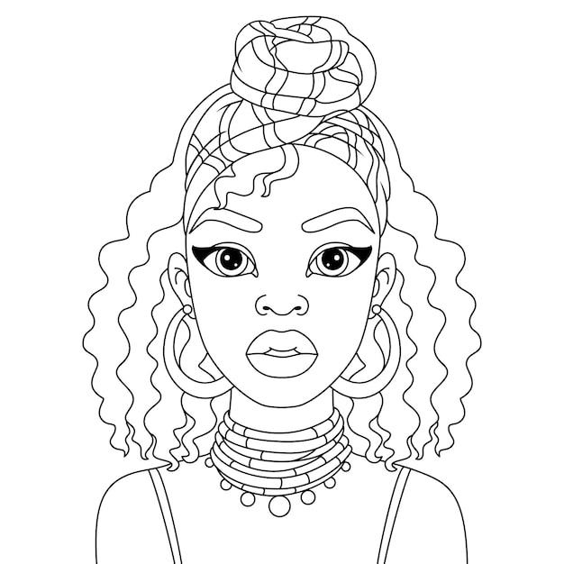 Black girl coloring page images