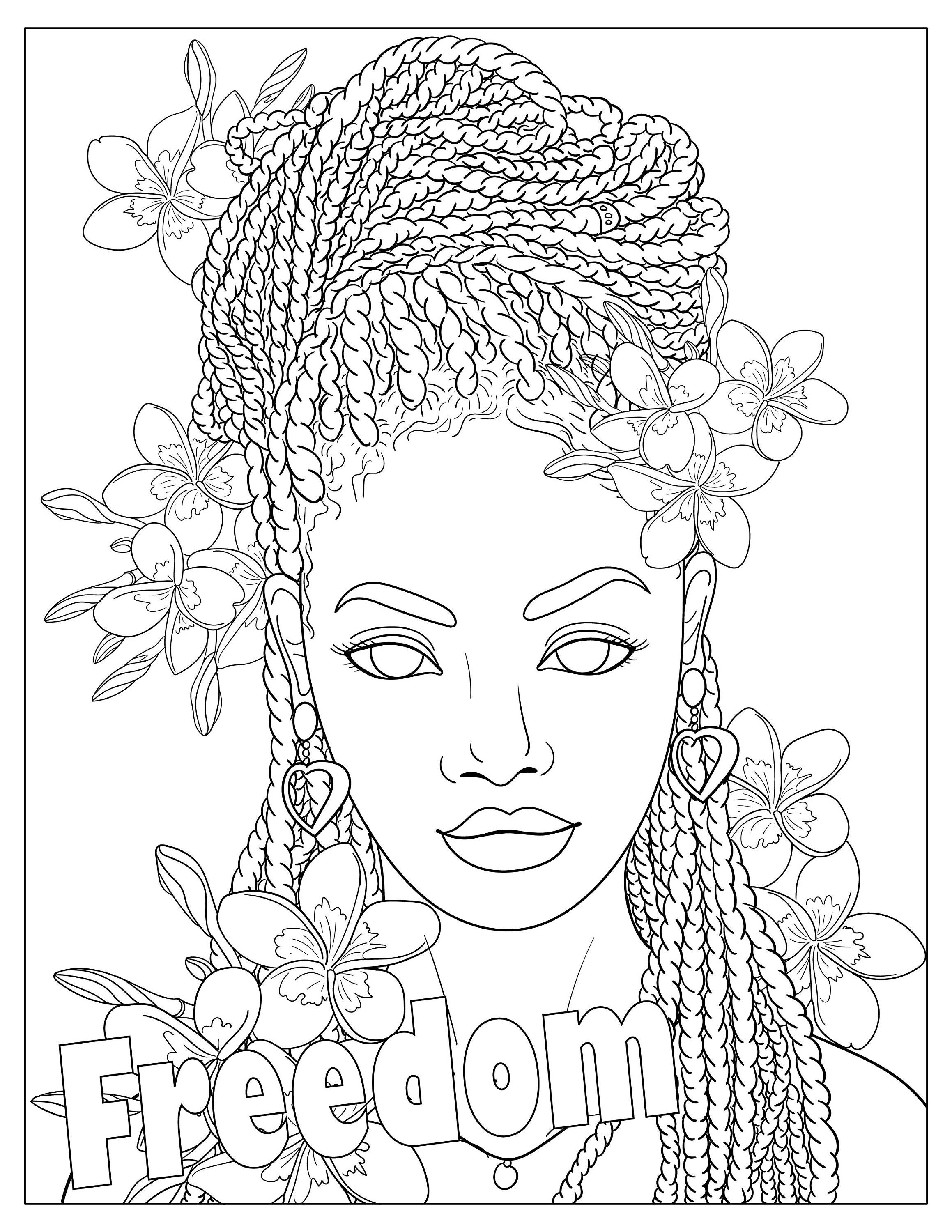 Pin on black women diversity coloring pages