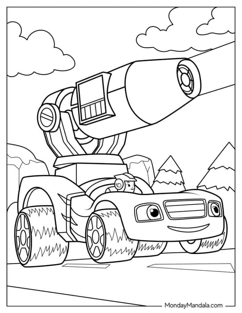 Blaze and the monster machine coloring pages free