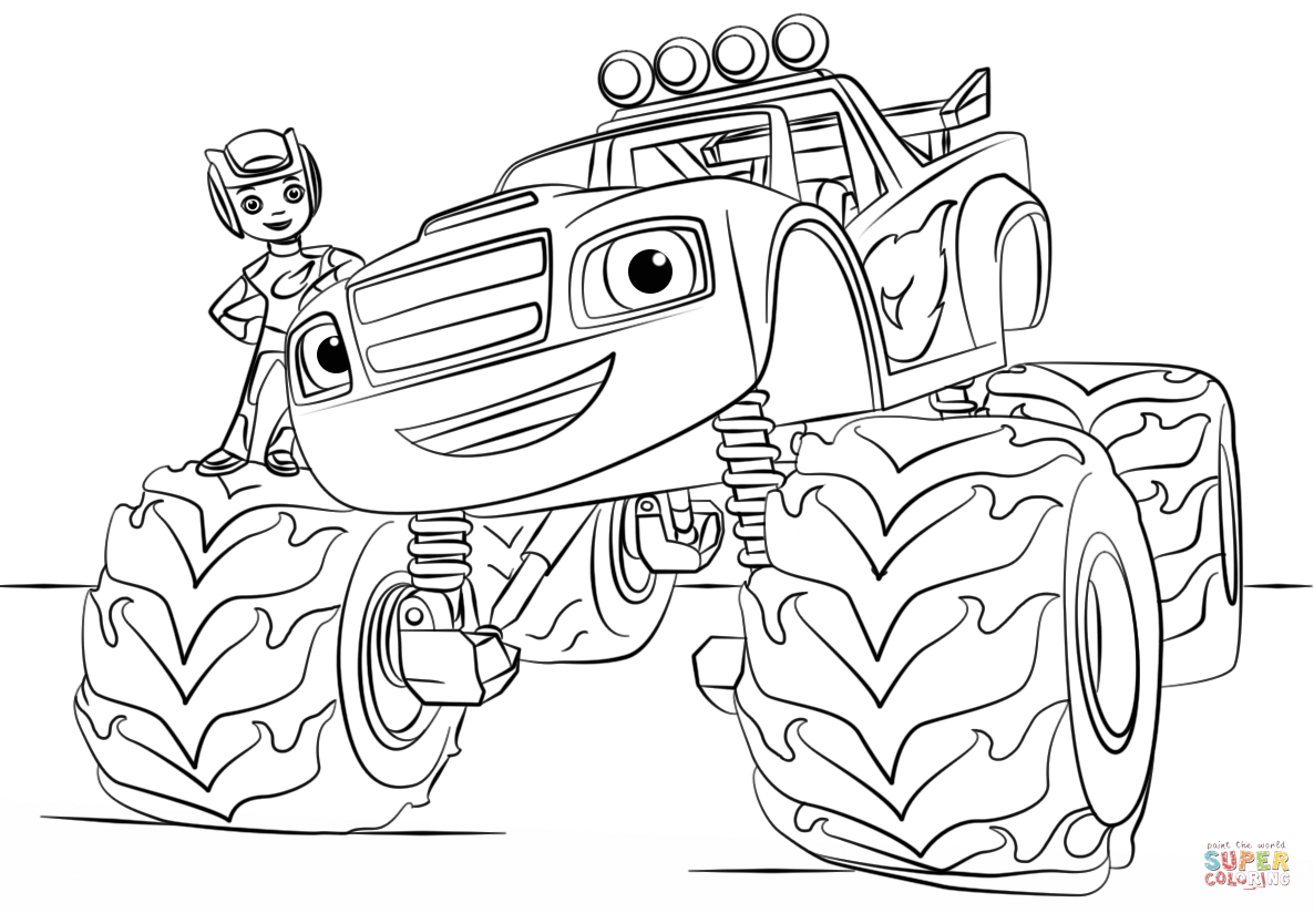 Blaze monster truck coloring page free printable coloring pages