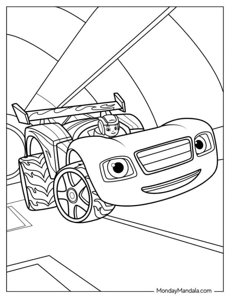 Blaze and the monster machine coloring pages free