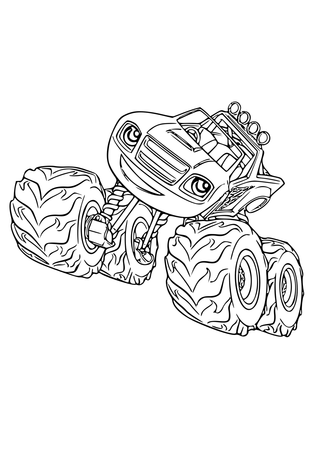 Free printable blaze and the monster machines wheels coloring page for adults and kids