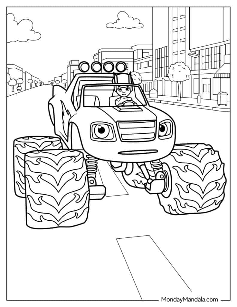 Blaze and the monster machine coloring pages free