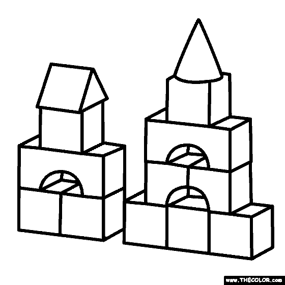 Building blocks coloring page