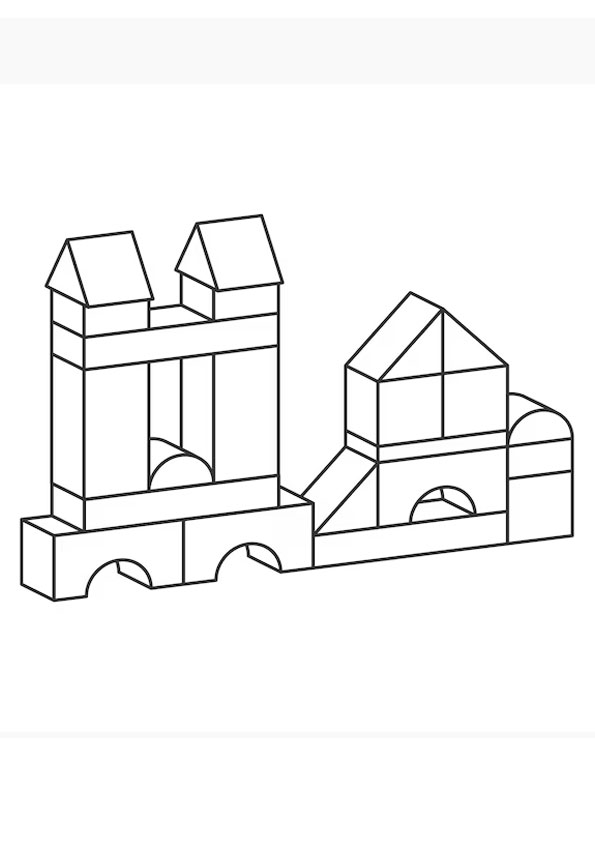 Coloring pages printable building block coloring page for kids