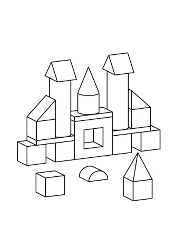 Coloring pages building blocks coloring pages