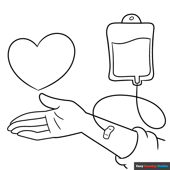 Blood donor day coloring page easy drawing guides