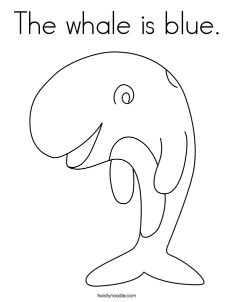 The whale is blue coloring page